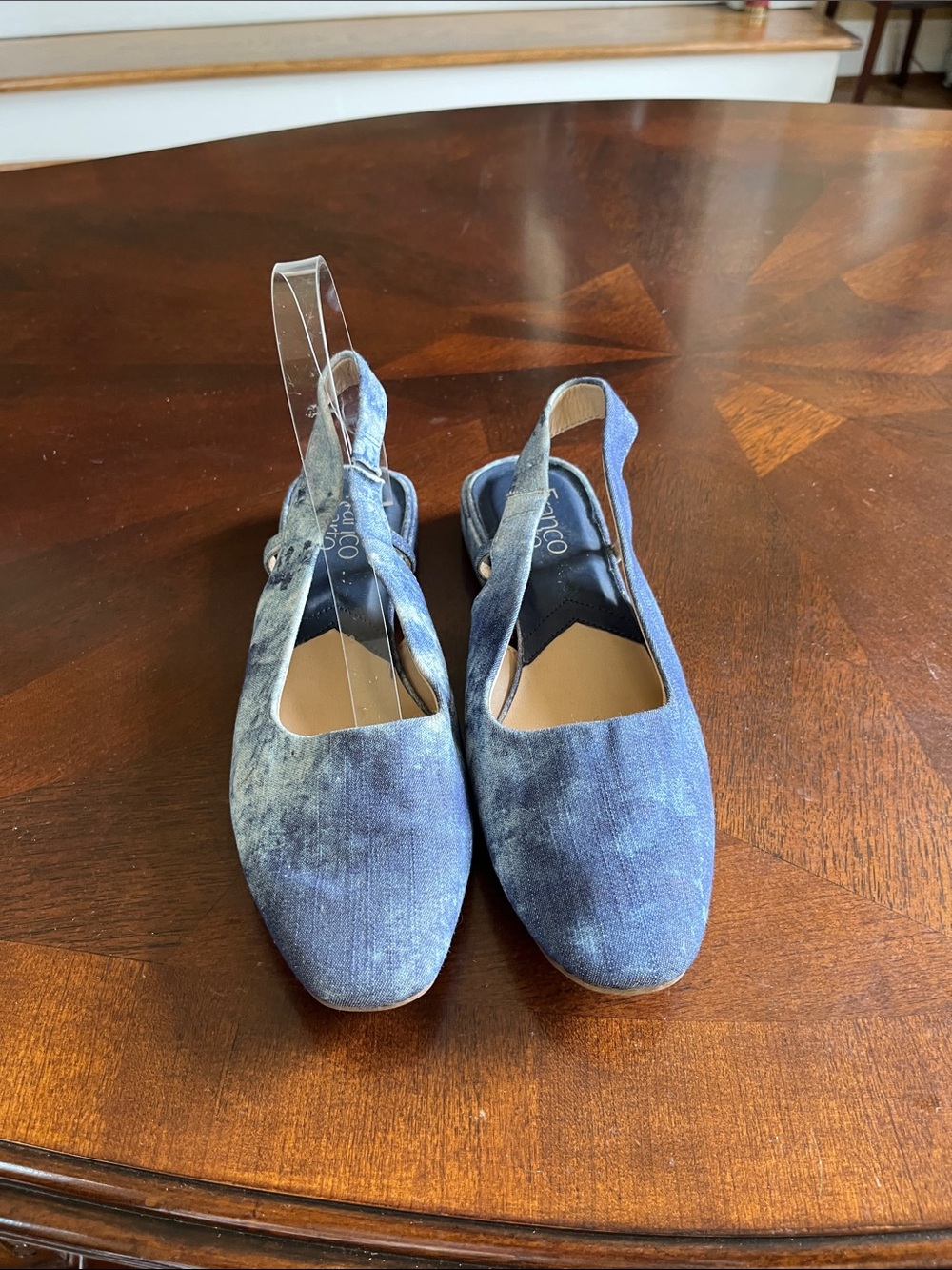 Franco Sarto Blue Denim Slingback Flats